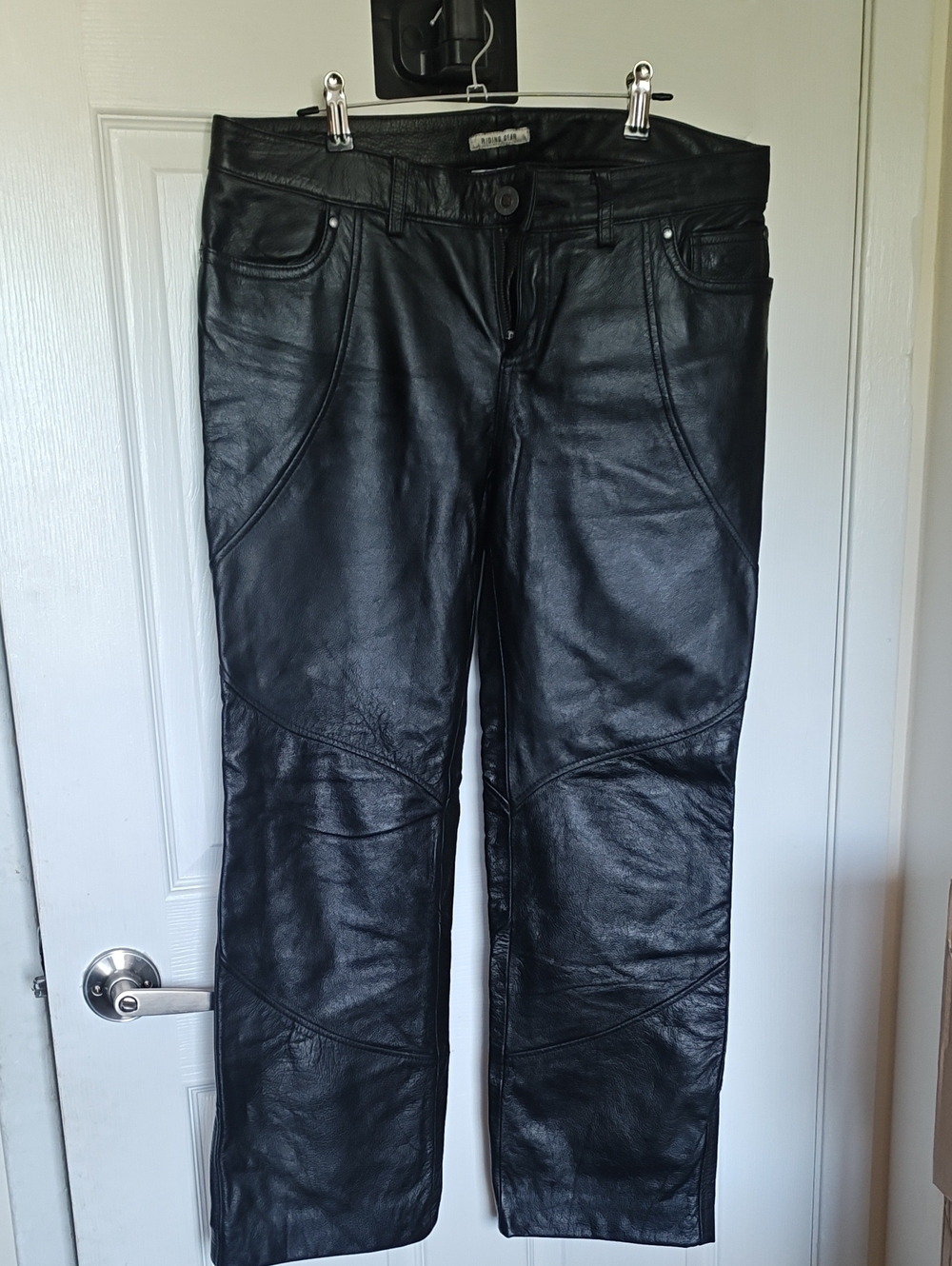Harley-Davidson Black Straight-Leg Leather Pants